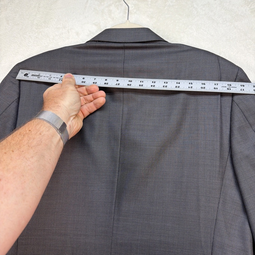 Canali Charcoal Pinstripe Suit 42R Classic Fit Wool Silk Italy Mens - Picture 12 of 16